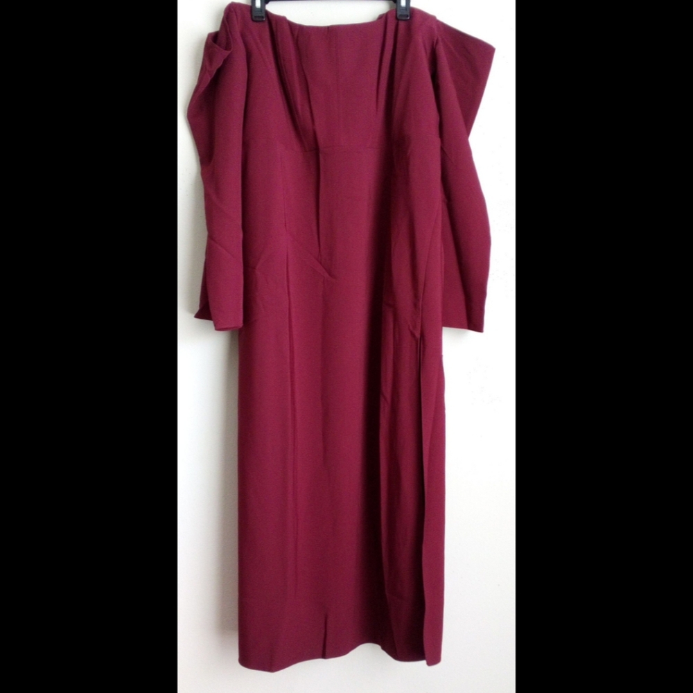 BNWT ASOS DESIGN CURVE EXCLUSIVE BARDOT CORSET DETAIL MIDI DRESS IN WINE - Picture 10 of 15